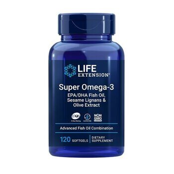 Life Extension Super Omega-3, Sesame Lignans & Olive Extract (120капс)